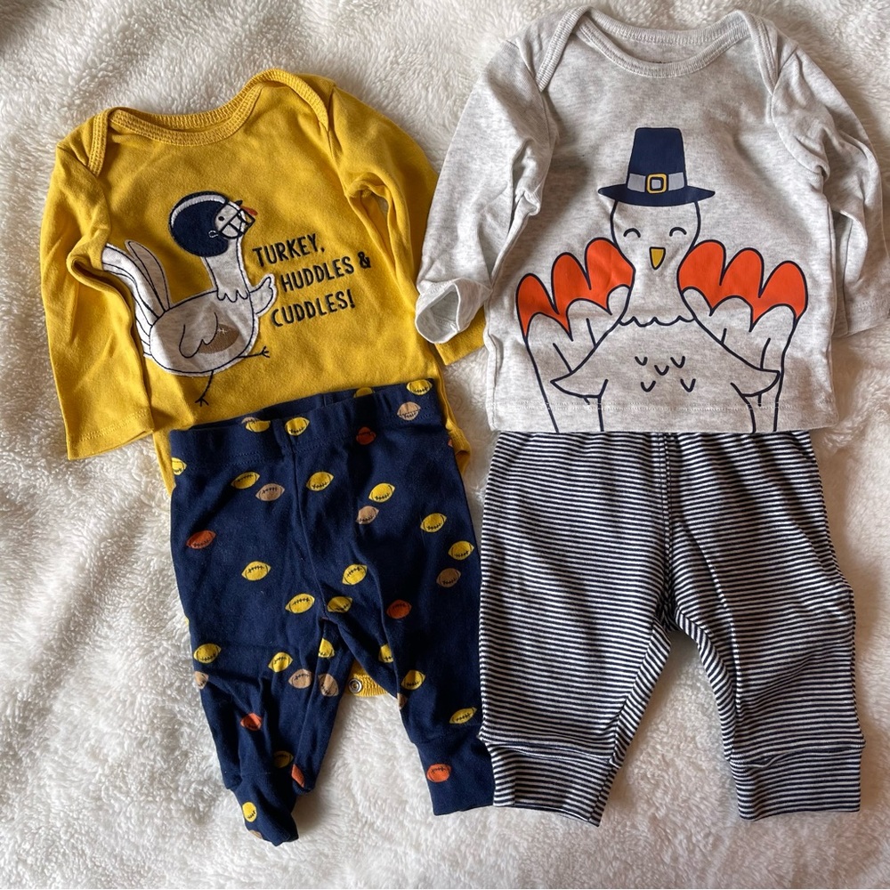 Thanksgiving Baby Boy Outfit Bundle